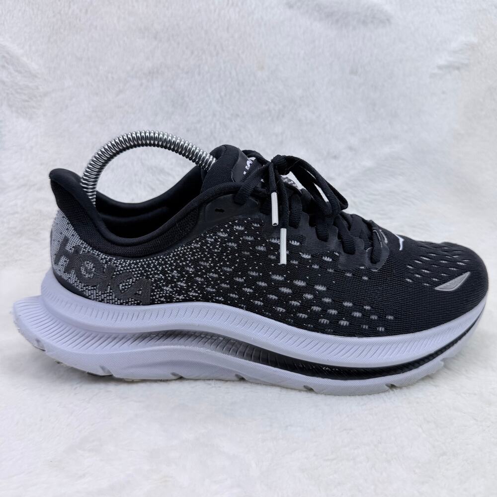HOKA Kawana Womens Running Shoes Black White Size 8 Cushioned Athletic Sneakers